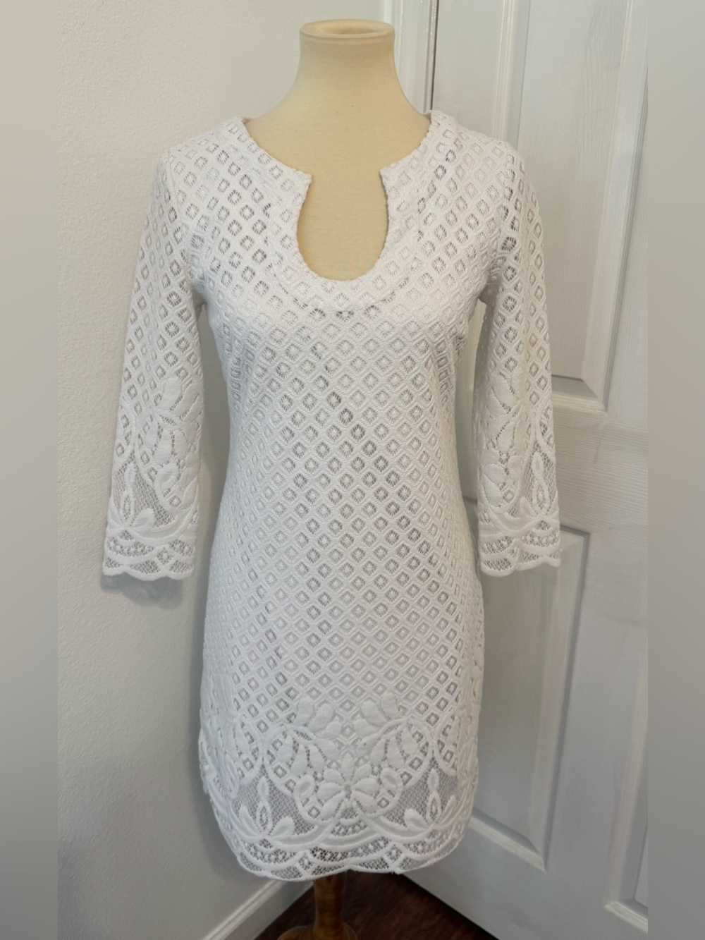 Lilly Pulitzer Mara Lace Dress, Resort White Paradise Island Engineered Bridal S